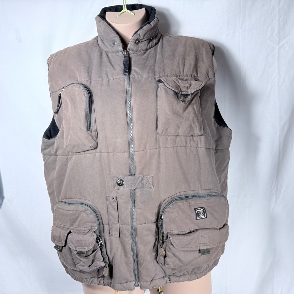 Wear first Men's Tan Utility‎ Vest XL Pockets Bird Watching Photography Fishing